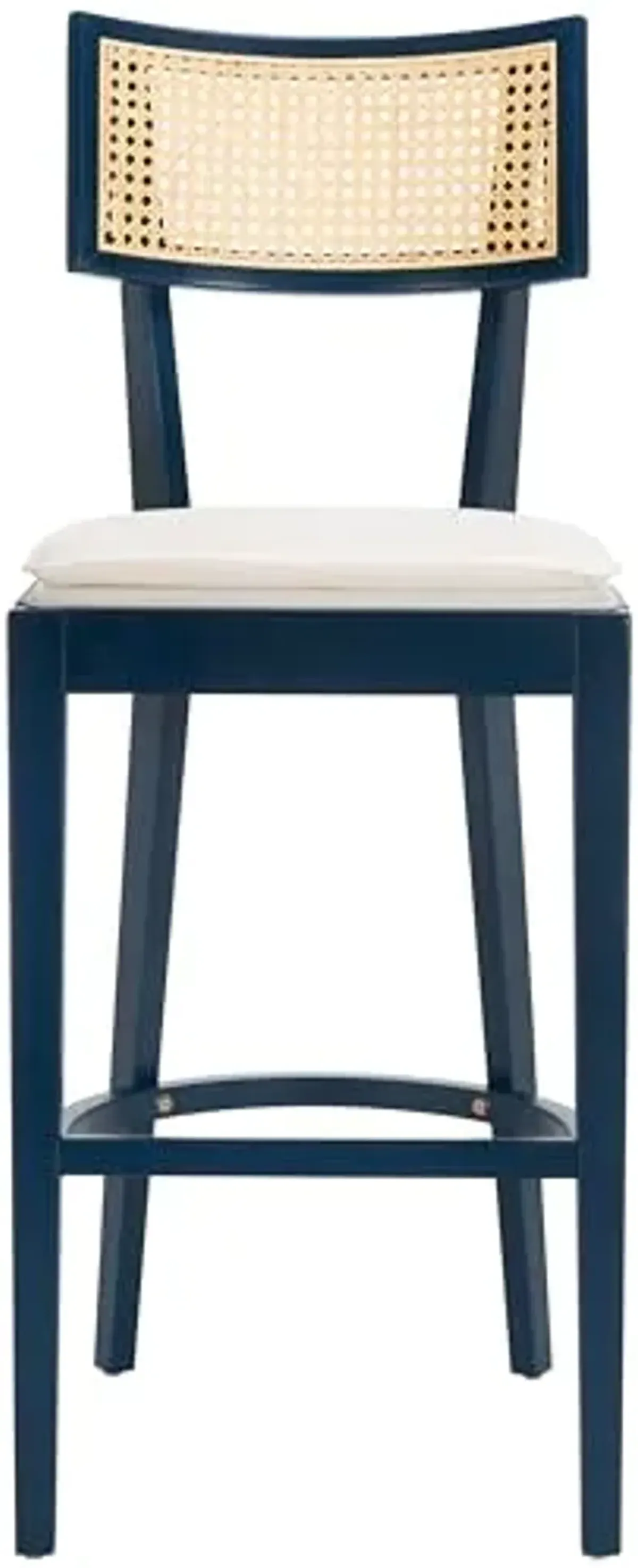 SAFAVIEH Home Collection Galway Navy/Natural 31-inch Seat Height Bar Stool for Kitchen Island Breakfast Nook