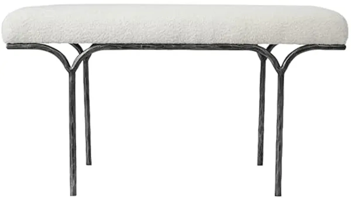 SAFAVIEH Couture Collection Marvin Ivory Boucle/Black Bench
