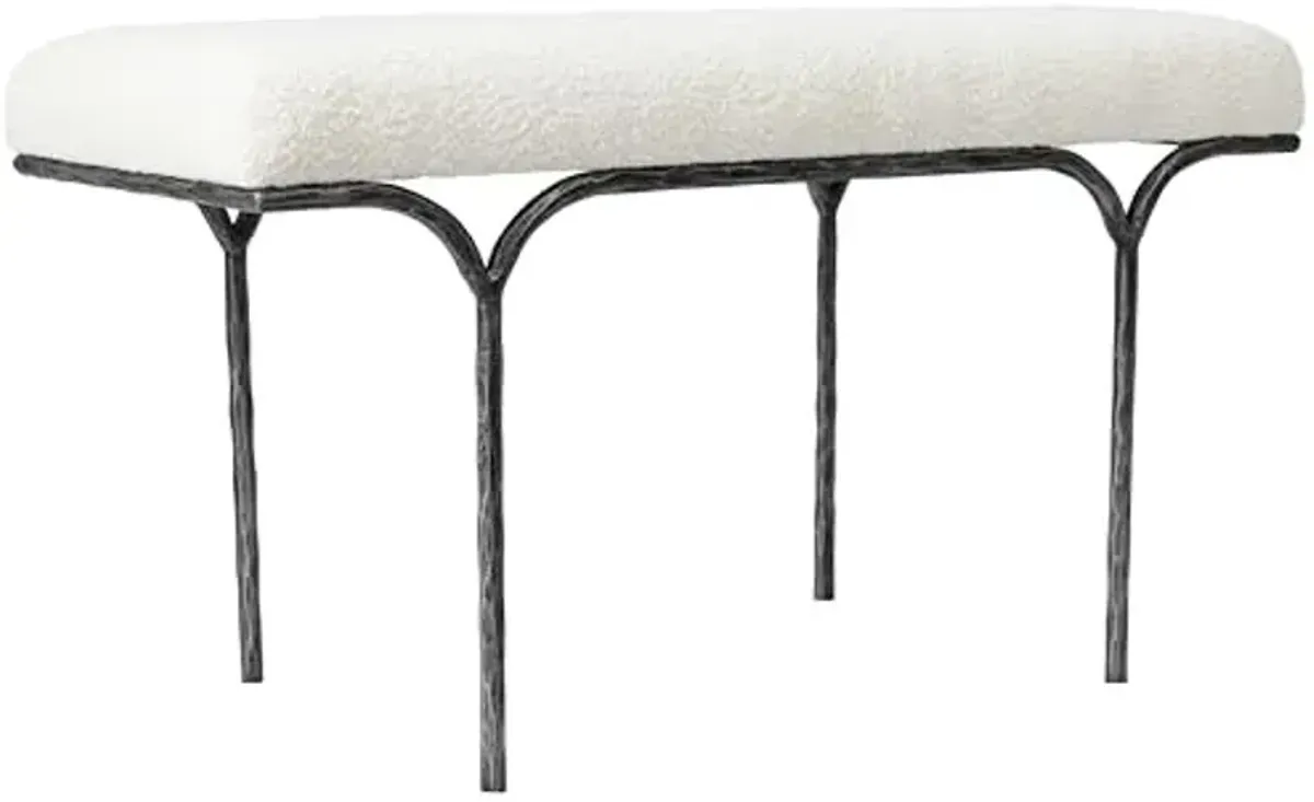 SAFAVIEH Couture Collection Marvin Ivory Boucle/Black Bench