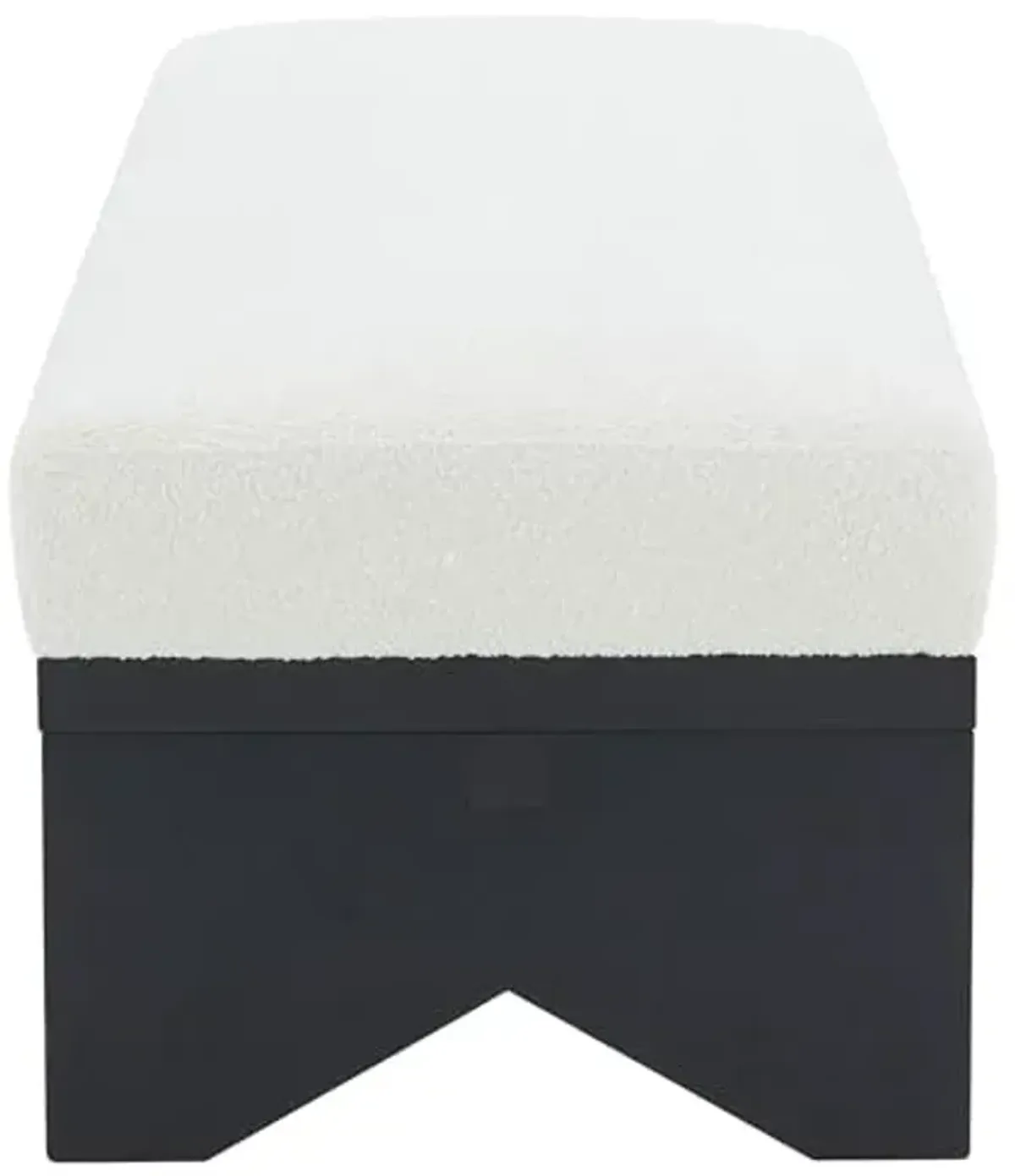 SAFAVIEH Couture Collection Sharyn Mid-Century Modern Ivory Boucle/Black Bench