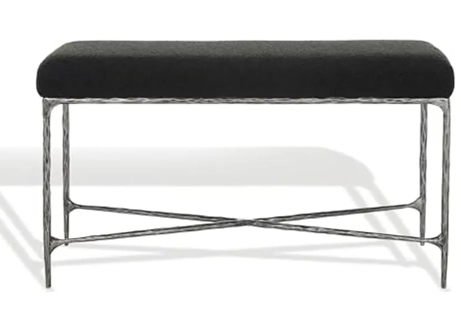 SAFAVIEH Couture Collection Mandy Black Boucle Bench (Fully Assembled)