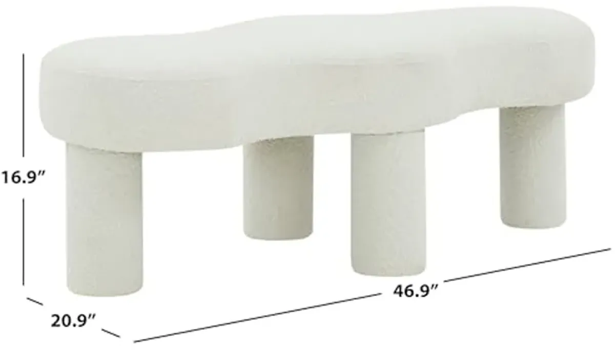 SAFAVIEH Couture Collection Tulsa Modern Ivory Boucle Bench