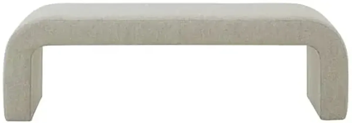 SAFAVIEH Couture Collection Caralynn Light Brown Curved Waterfall Upholstered Bench (Fully Assembled)