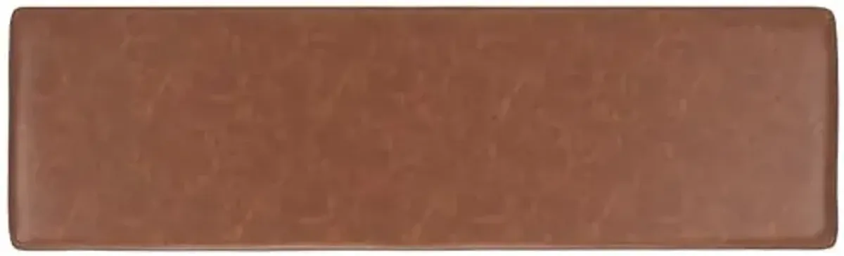 SAFAVIEH Home Collection Yomi Brown/Black 2-Slatted Rail Shelf Storage Bench for Foyer, Bedroom, Dining Room