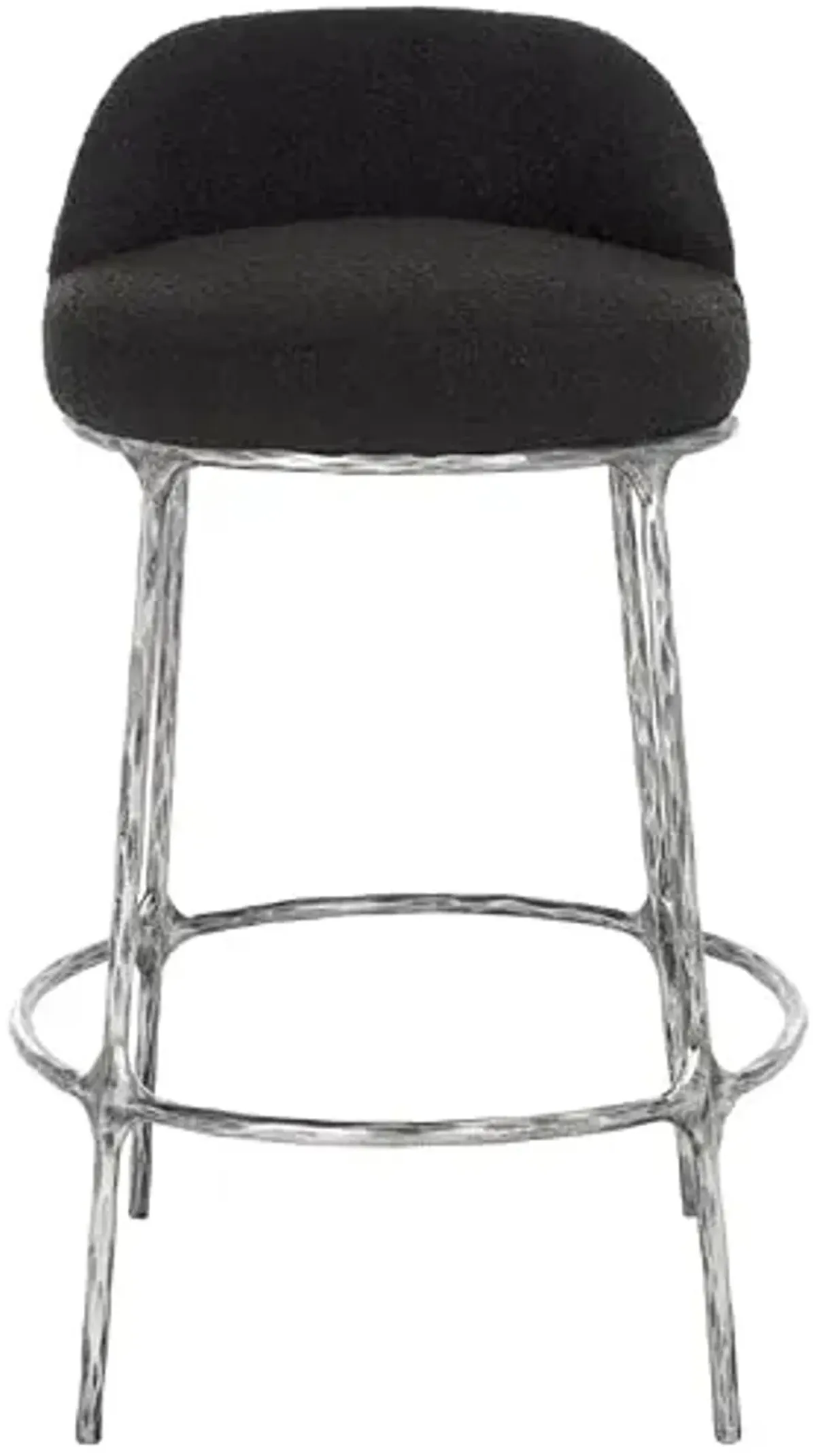 SAFAVIEH Couture Collection Woodsen Black Boucle 26-inch Counter Stool for Kitchen Island Breakfast Nook (Fully Assembled)