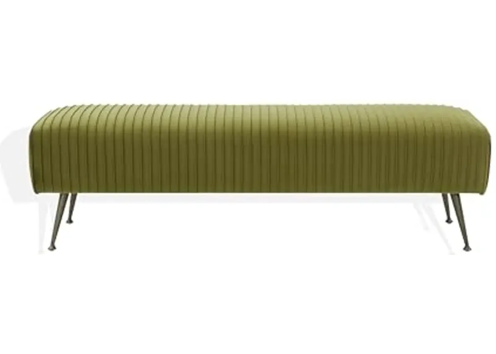 SAFAVIEH Salome KNT7041 Bench, 21" W x 18" D x 33" H, Olive Green/Antique Brass