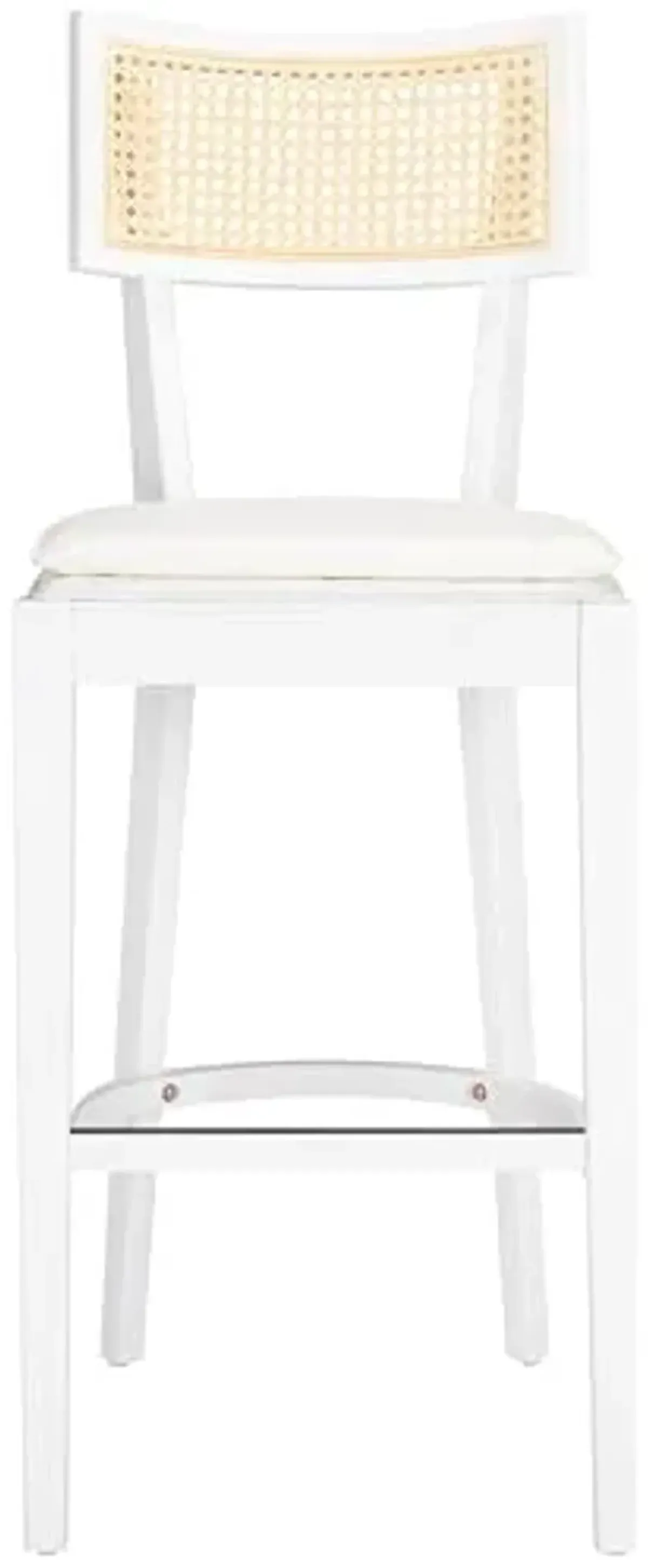 SAFAVIEH Home Collection Galway White/Natural 31-inch Seat Height Bar Stool for Kitchen Island Breakfast Nook
