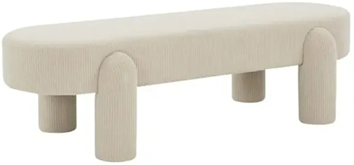 SAFAVIEH Couture Collection Laurence Sand Corduroy Oval Bench