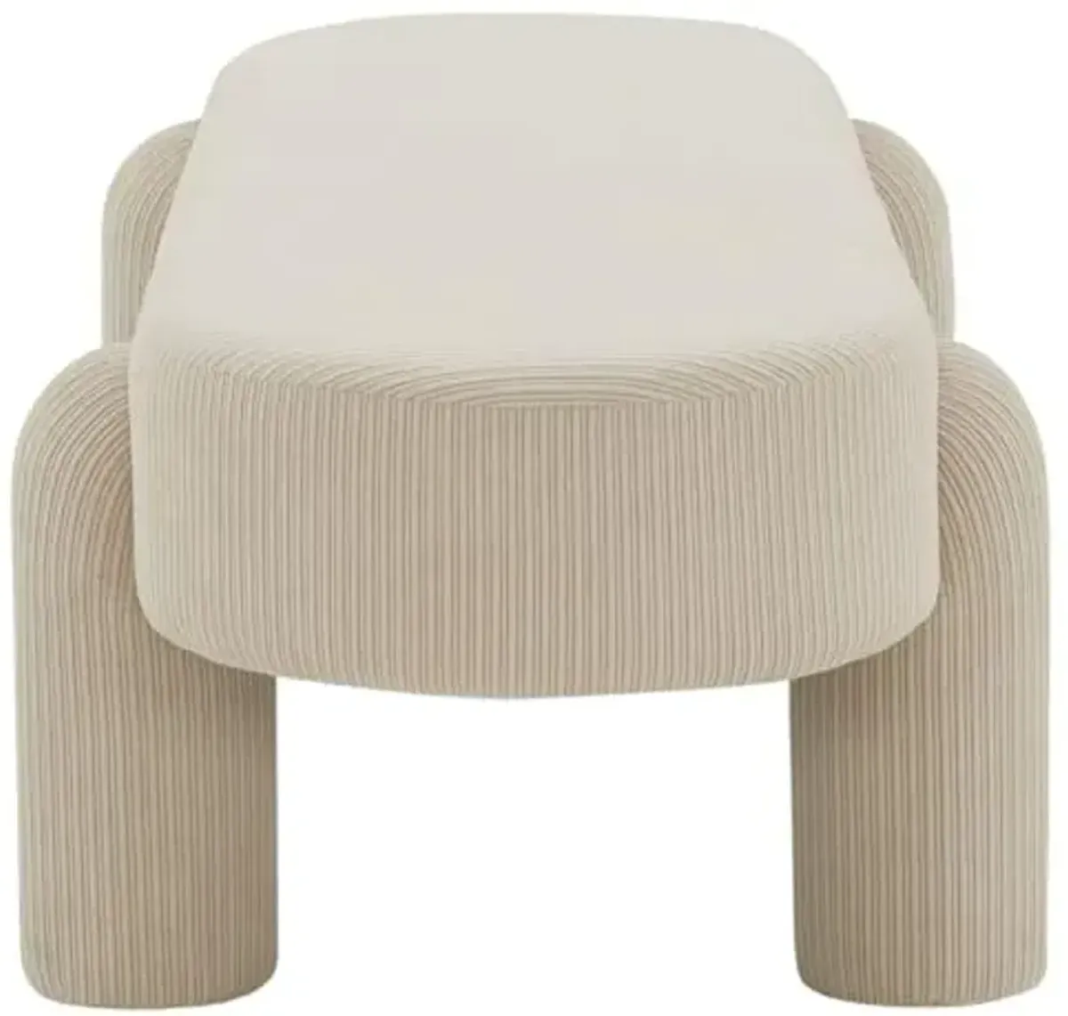 SAFAVIEH Couture Collection Laurence Sand Corduroy Oval Bench