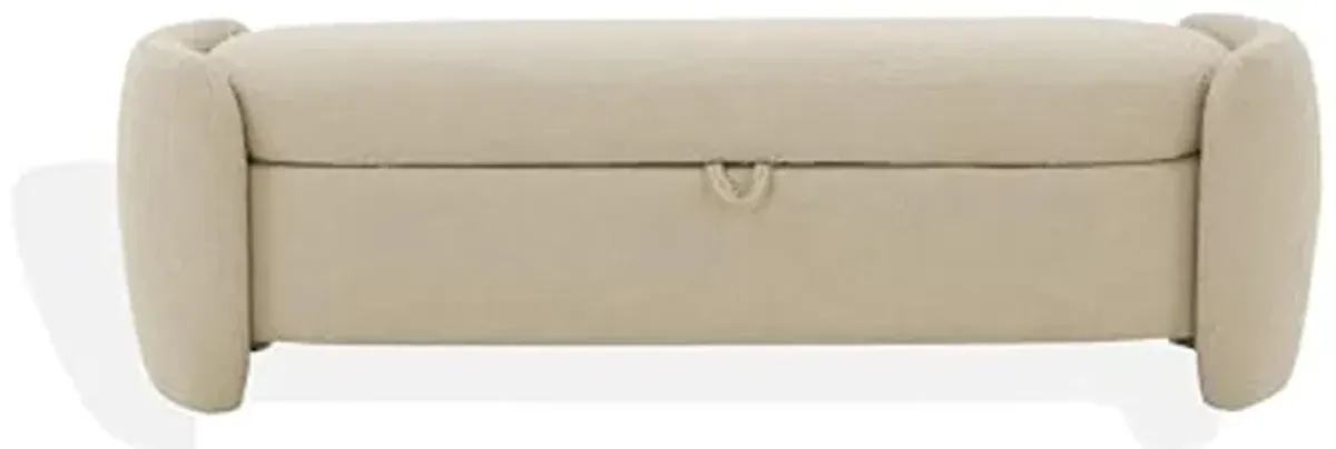 SAFAVIEH Danianna Boucle SFV4805 Bench, 21" W x 19" D x 51" H, Oatmeal