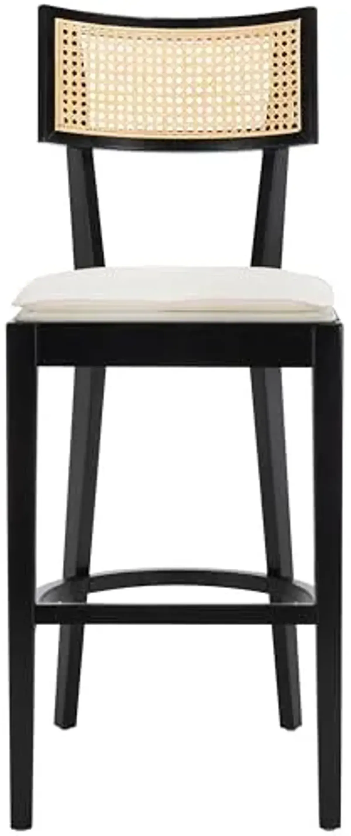 SAFAVIEH Home Collection Galway Black/Natural 31-inch Seat Height Bar Stool for Kitchen Island Breakfast Nook