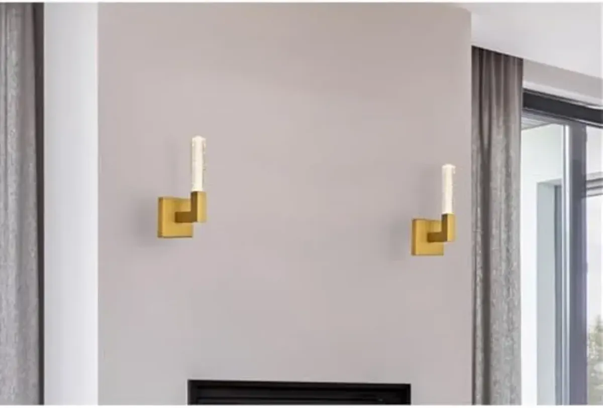 Elegant Lighting Noemi 1-Light Metal Adjustable LED Wall Sconce in Satin Gold