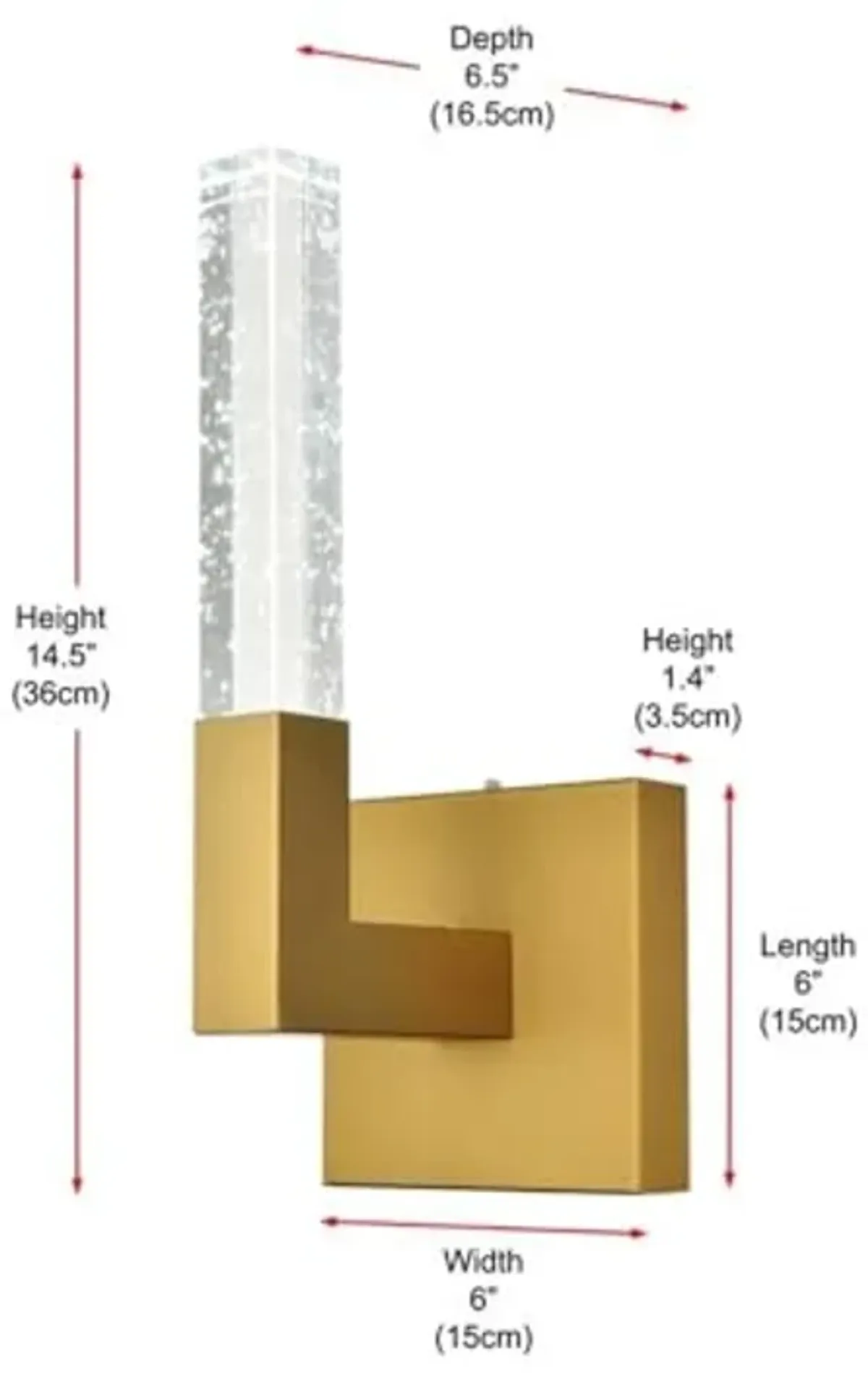 Elegant Lighting Noemi 1-Light Metal Adjustable LED Wall Sconce in Satin Gold