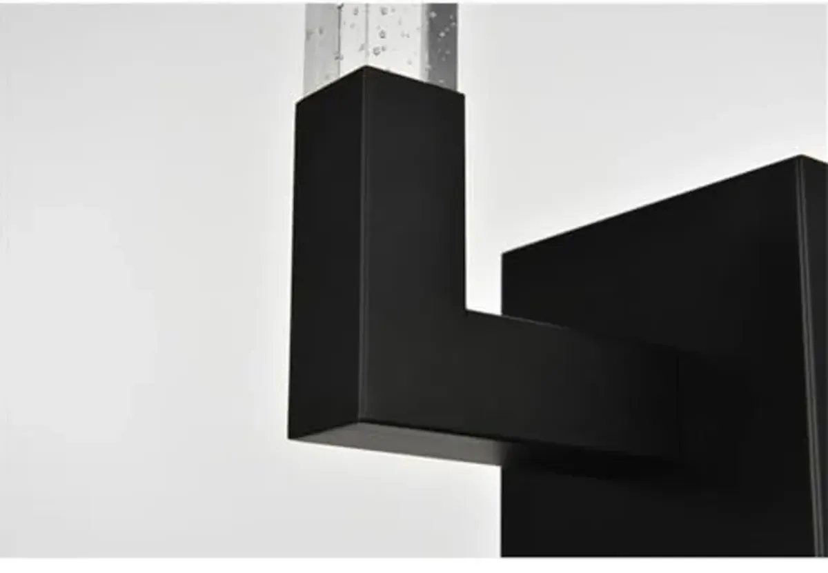 Elegant Lighting Noemi 1-Light Metal Adjustable LED Wall Sconce in Black/Clear