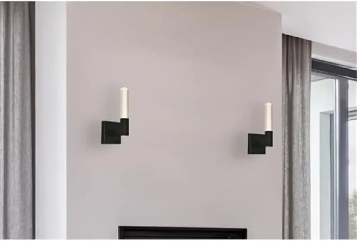 Elegant Lighting Noemi 1-Light Metal Adjustable LED Wall Sconce in Black/Clear