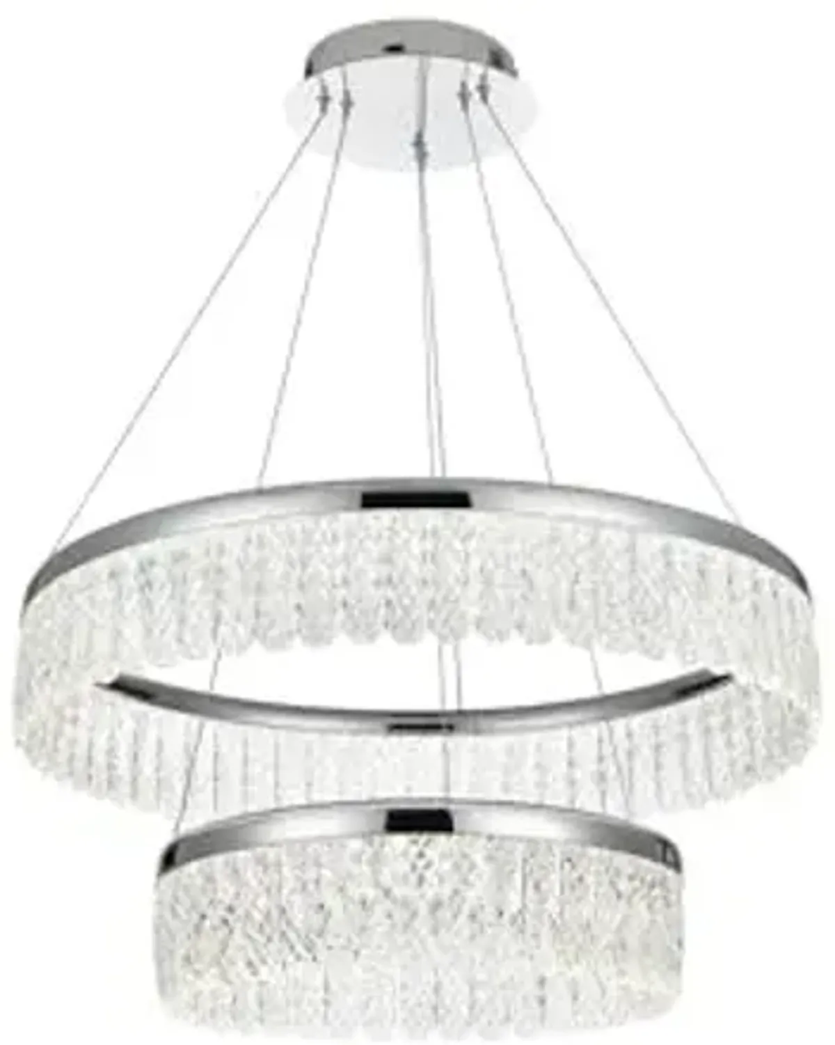 Elegant Lighting Rune 24 inch Adjustable LED Chandelier in Chrome