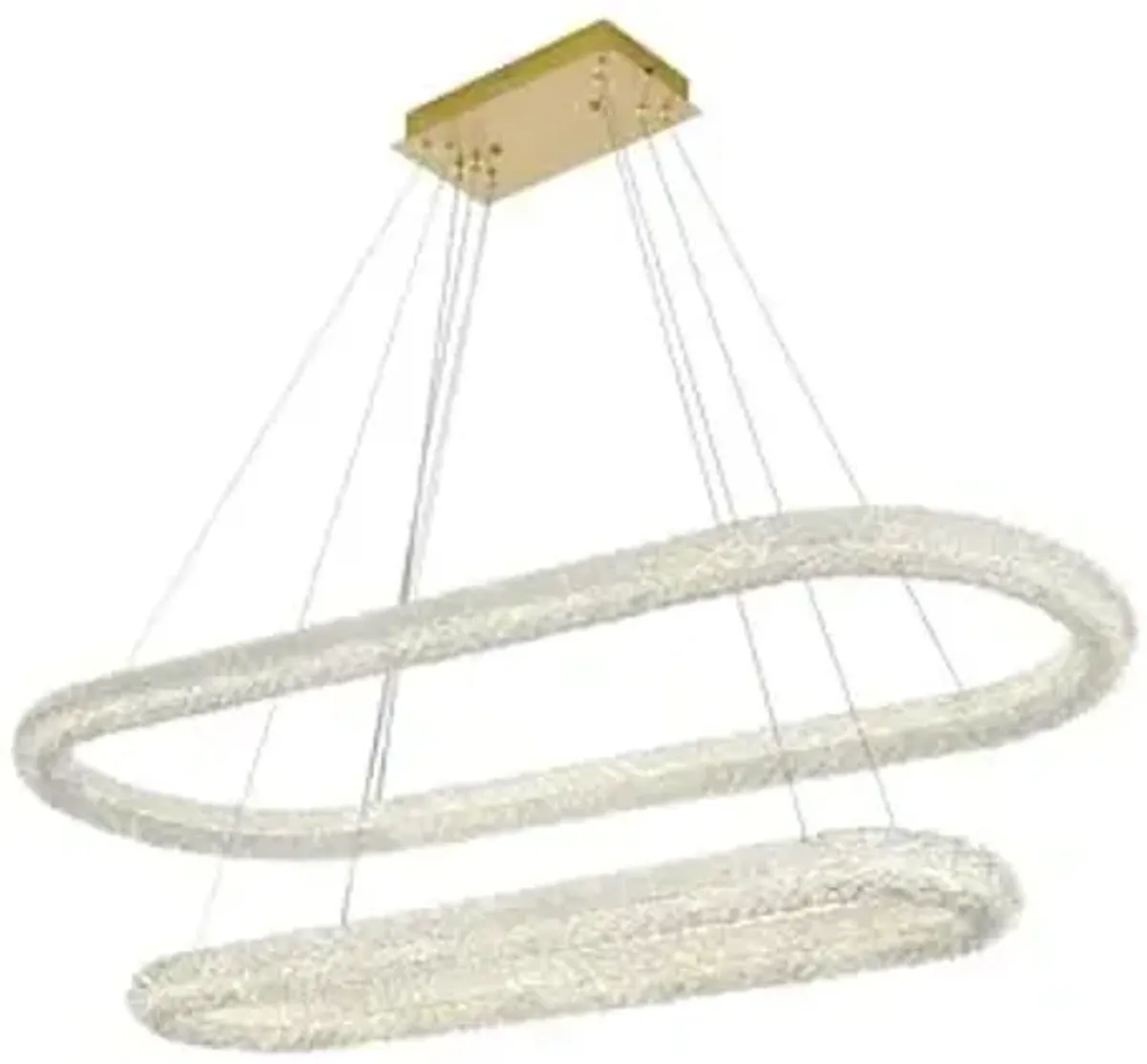 Elegant Lighting Bowen 51" 2-Light Metal Adjustable LED Chandelier in Gold