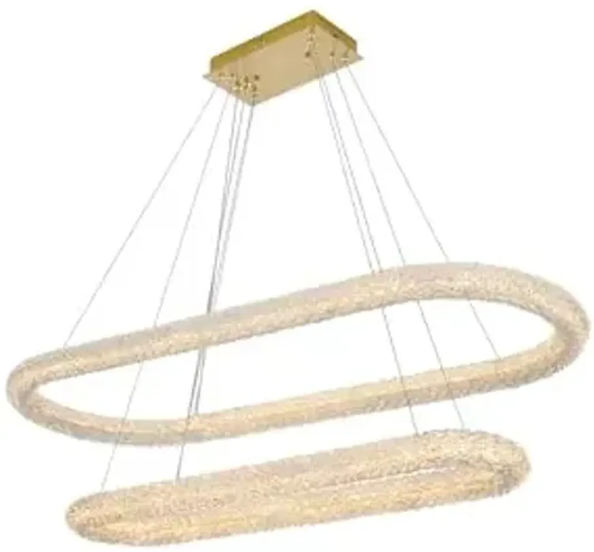 Elegant Lighting Bowen 51" 2-Light Metal Adjustable LED Chandelier in Gold