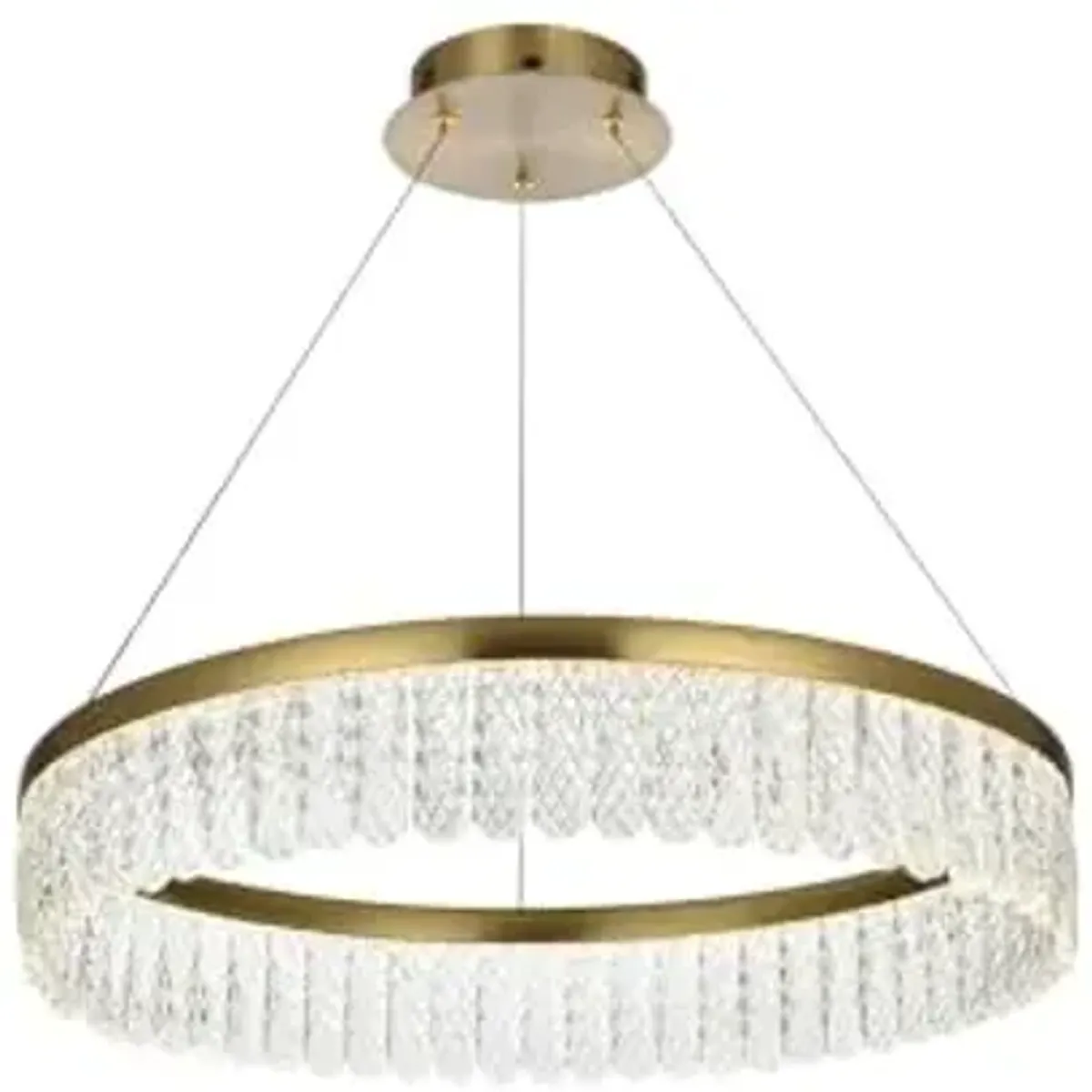 Elegant Lighting Rune 24 inch Adjustable LED Chandelier in Satin Gold