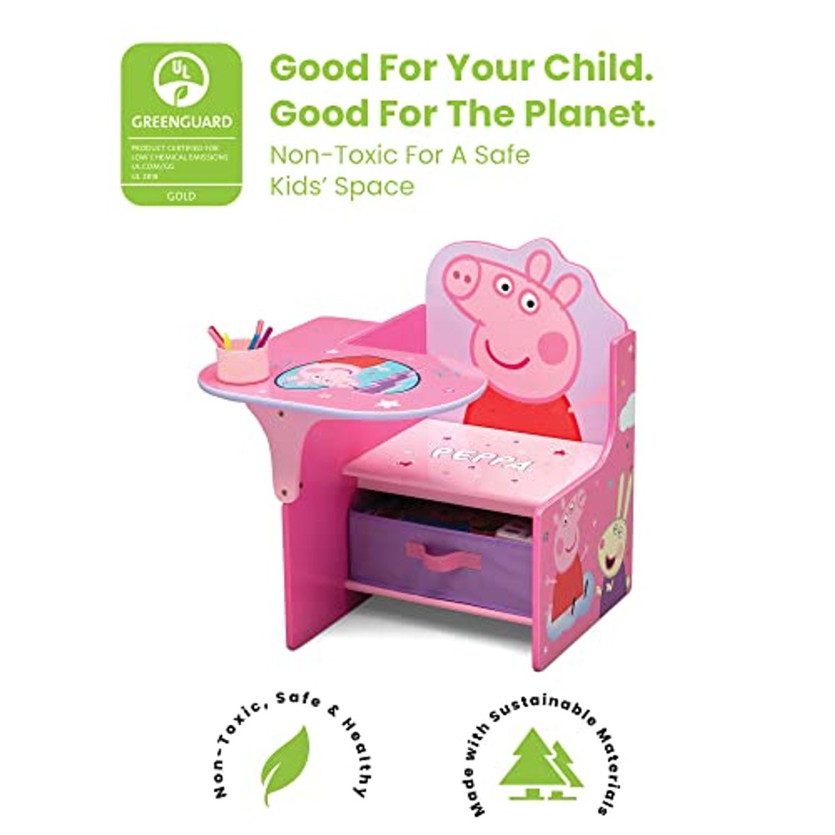 Delta Children Chair Desk with Storage Bin - Ideal for Arts & Crafts, Snack Time, Homeschooling & Baby Shark Chair Desk with Storage Bin - Ideal for Arts & Crafts, Snack Time, Homeschooling