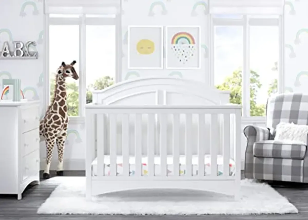 Delta Children Perry 6-in-1 Convertible Crib - Greenguard Gold Certified, Bianca White & Serta Perfect Start Limited Dual Sided Baby Crib Mattress and Toddler Mattress