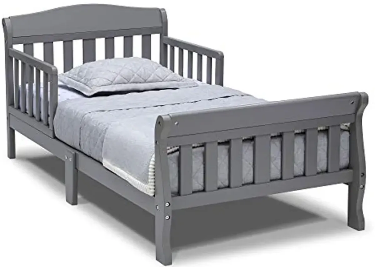 Delta Children 4-Piece Toddler Playroom Set, Grey/White & Canton Toddler Bed, Greenguard Gold Certified, Grey