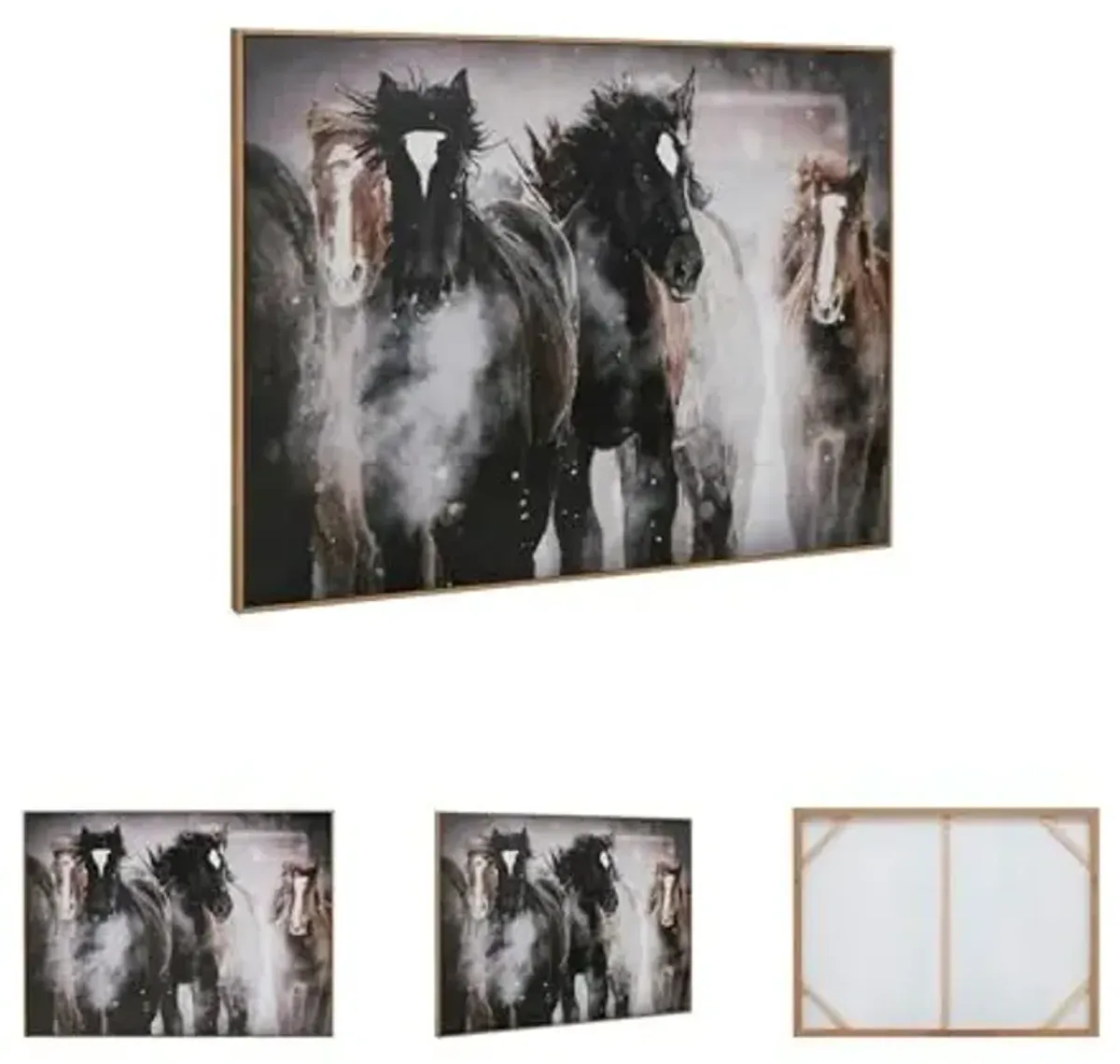 Signature Design by Ashley Chaseburn Farmhouse Rectangular Animal Framed Gallery Wrapped Canvas Wall Art 48 x 36 Inches, Dark Brown & Black