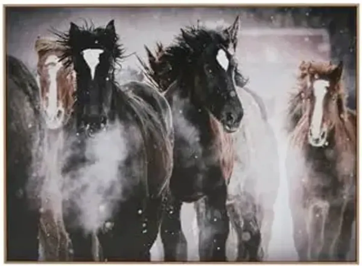 Signature Design by Ashley Chaseburn Farmhouse Rectangular Animal Framed Gallery Wrapped Canvas Wall Art 48 x 36 Inches, Dark Brown & Black