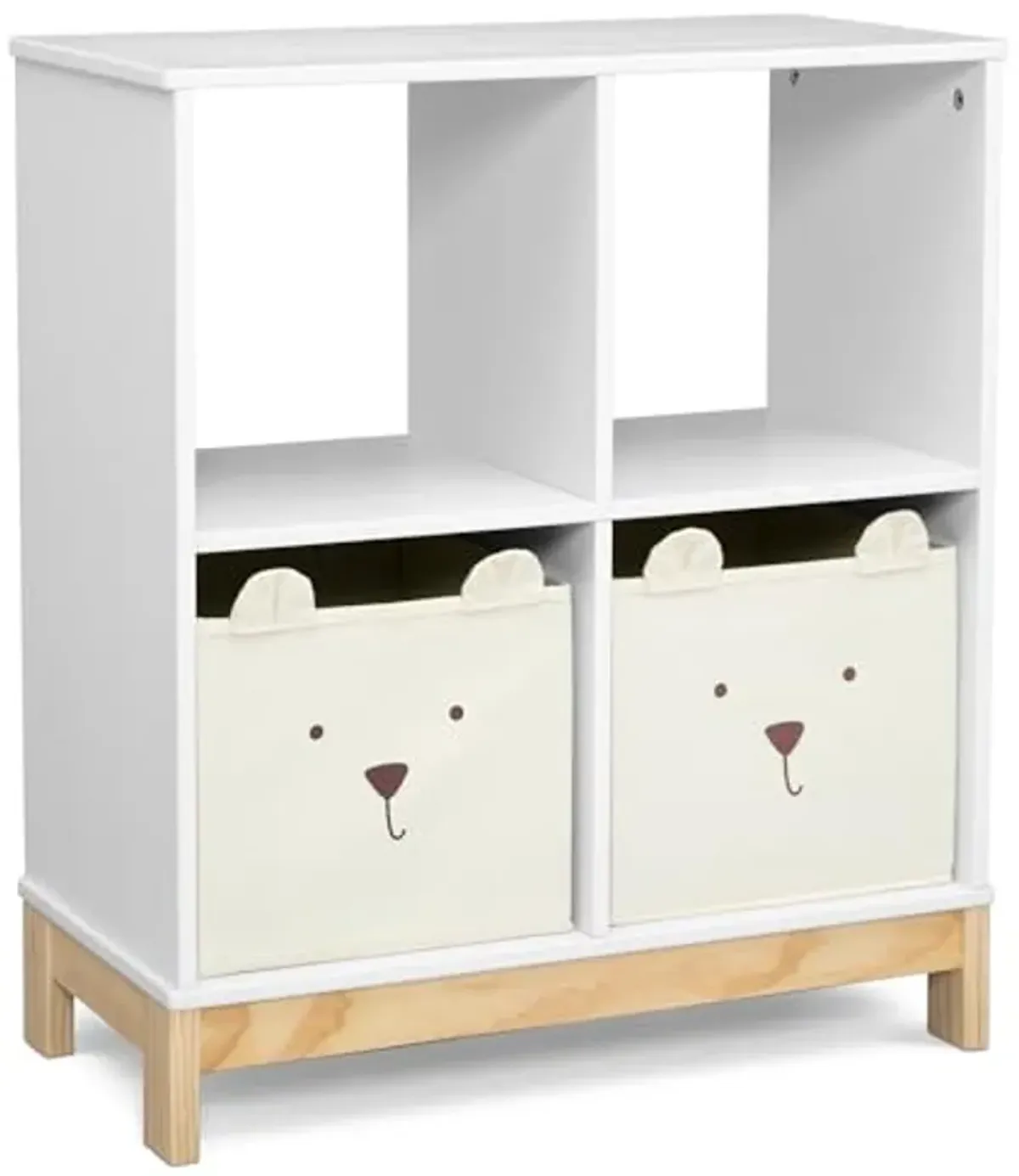 Delta Children babyGap Tate 4-in-1 Convertible Crib + Brannan Bear Bookcase with Bins + Brannan Bear Wall Shelf with 4 Hooks, Bianca White/Natural (Bundle)