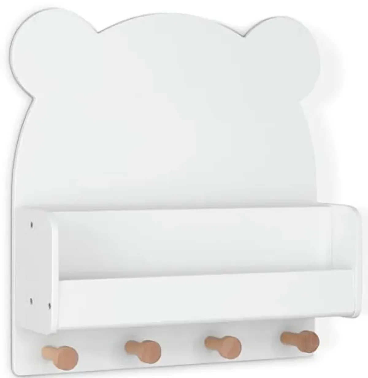 Delta Children babyGap Tate 4-in-1 Convertible Crib + Brannan Bear Bookcase with Bins + Brannan Bear Wall Shelf with 4 Hooks, Bianca White/Natural (Bundle)