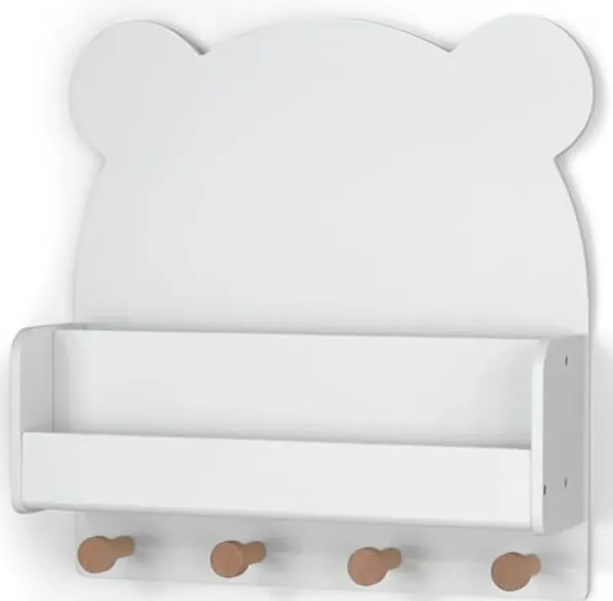 Delta Children babyGap Tate 4-in-1 Convertible Crib + Brannan Bear Bookcase with Bins + Brannan Bear Wall Shelf with 4 Hooks, Bianca White/Natural (Bundle)