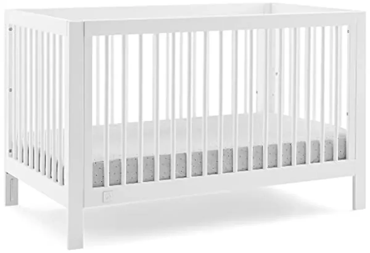 Delta Children babyGap Charlie 6-in-1 Convertible Crib + Brannan Bear Bookcase with Bins + Brannan Bear Wall Shelf with 4 Hooks, Bianca White (Bundle)