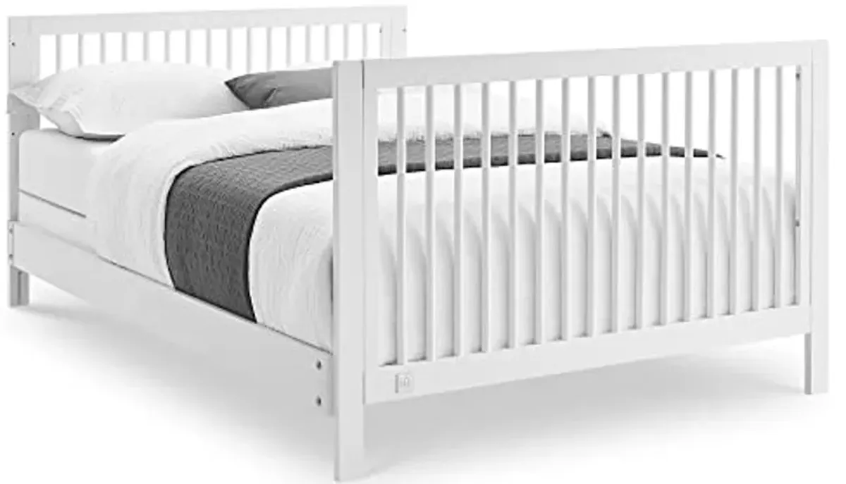 Delta Children babyGap Charlie 6-in-1 Convertible Crib + Brannan Bear Bookcase with Bins + Brannan Bear Wall Shelf with 4 Hooks, Bianca White (Bundle)