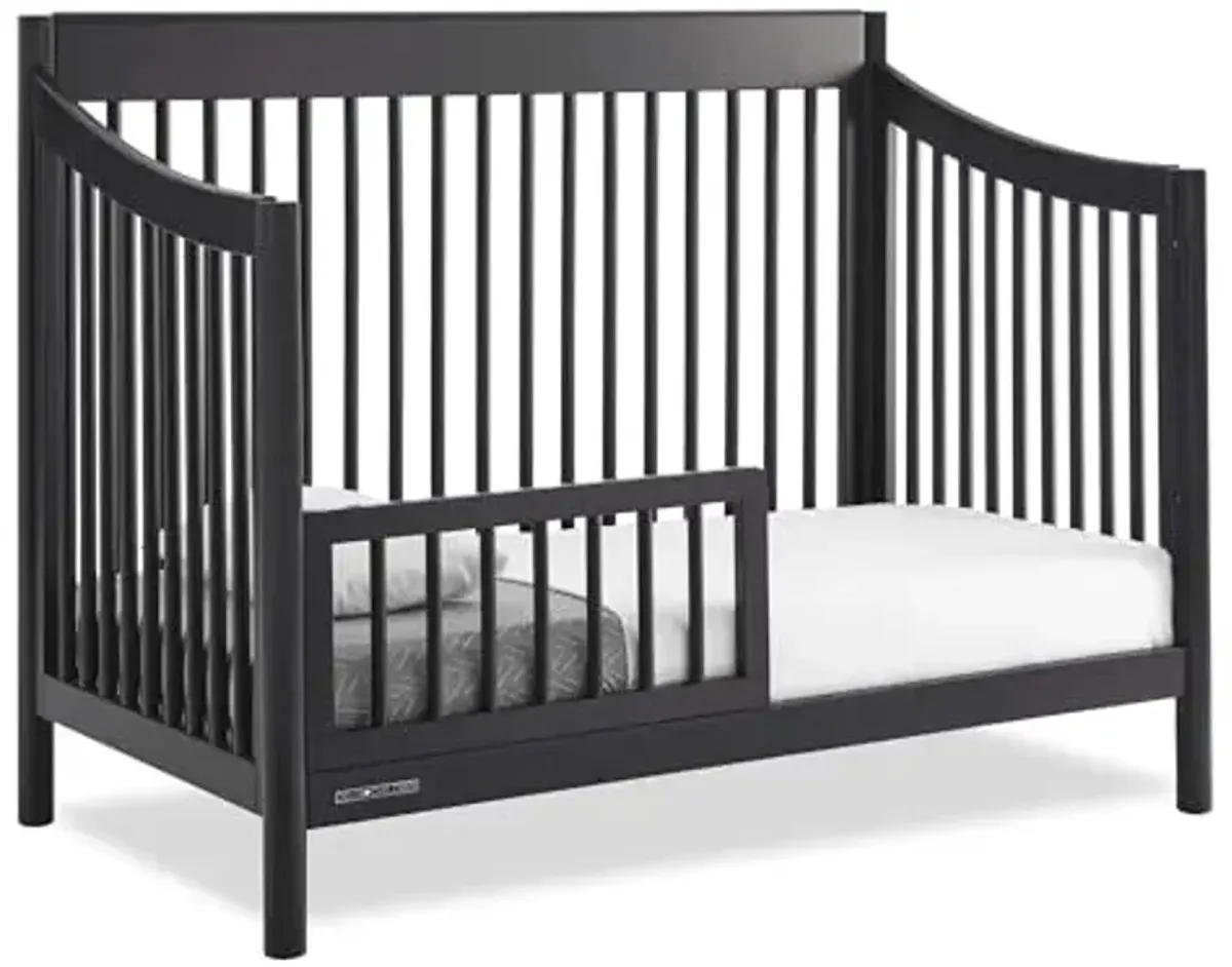 Delta Children Brooks 6-in-1 Convertible Crib, Midnight Grey + Simmons Kids Quiet Nights Breathable Crib Mattress with Removable/Machine Washable Cover (Bundle)