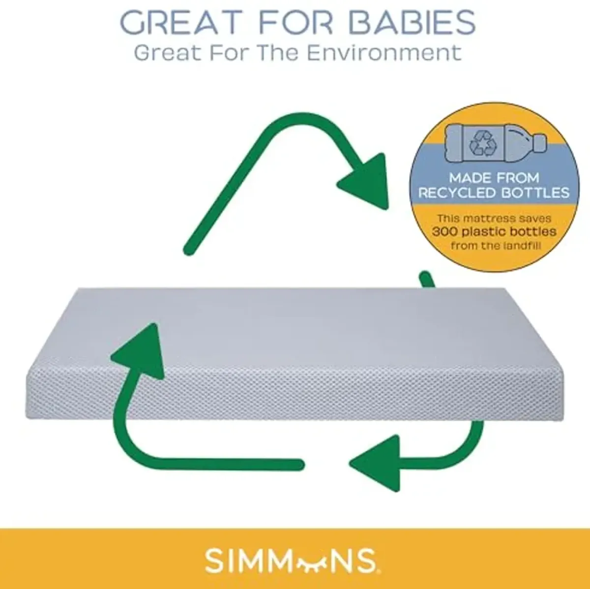 Simmons Kids Foundry 6-in-1 Convertible Baby Crib, Rustic Grey with Matte Black + Quiet Nights Breathable Crib Mattress with Removable/Machine Washable Cover (Bundle)