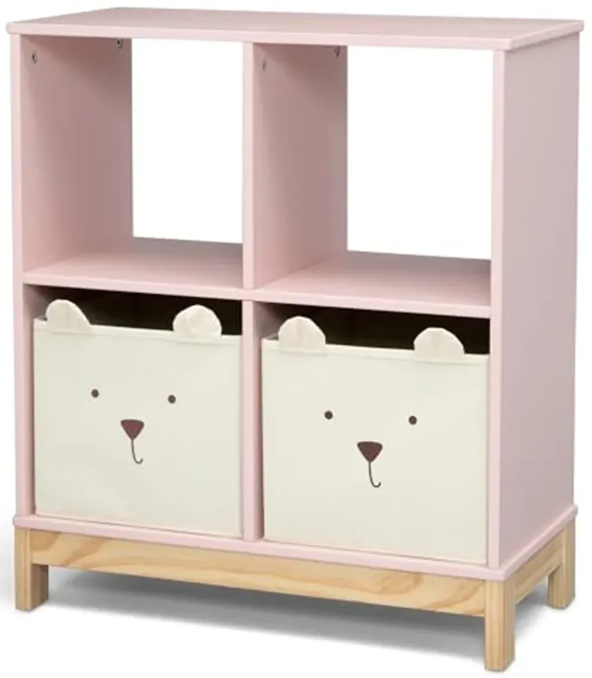 Delta Children babyGap Graham 4-in-1 Convertible Crib with Storage Drawer + Brannan Bear Bookcase with Bins + Brannan Bear Wall Shelf with 4 Hooks, Blush Pink/Dark Pink (Bundle)