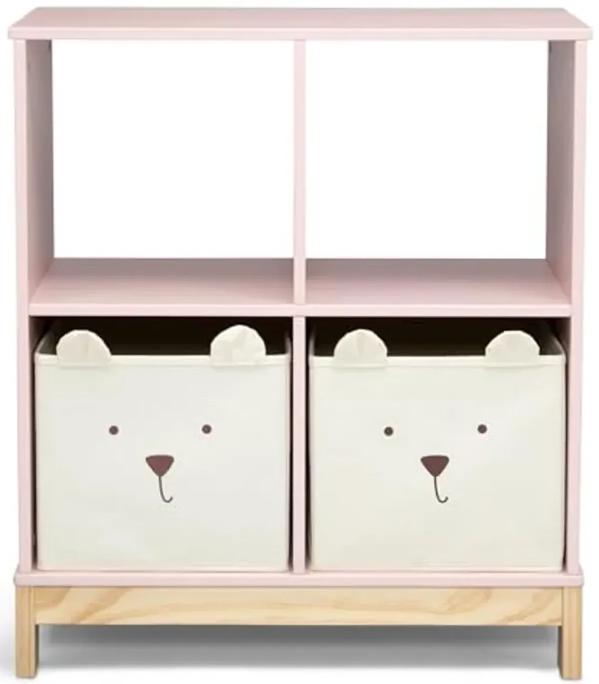 Delta Children babyGap Graham 4-in-1 Convertible Crib with Storage Drawer + Brannan Bear Bookcase with Bins + Brannan Bear Wall Shelf with 4 Hooks, Blush Pink/Dark Pink (Bundle)