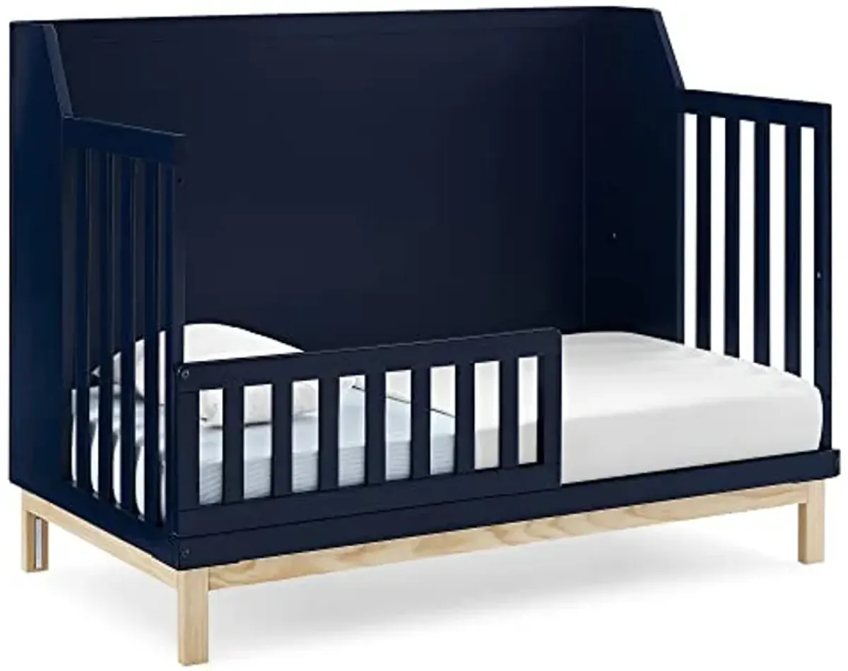 Delta Children babyGap Oxford 6-in-1 Convertible Crib + Brannan Bear Bookcase with Bins + Brannan Bear Wall Shelf with 4 Hooks, Navy/Natural (Bundle)