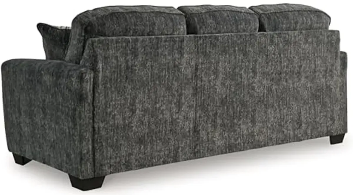 Signature Design by Ashley Lonoke Modern Sofa with 2 Accent Pillows, Gray