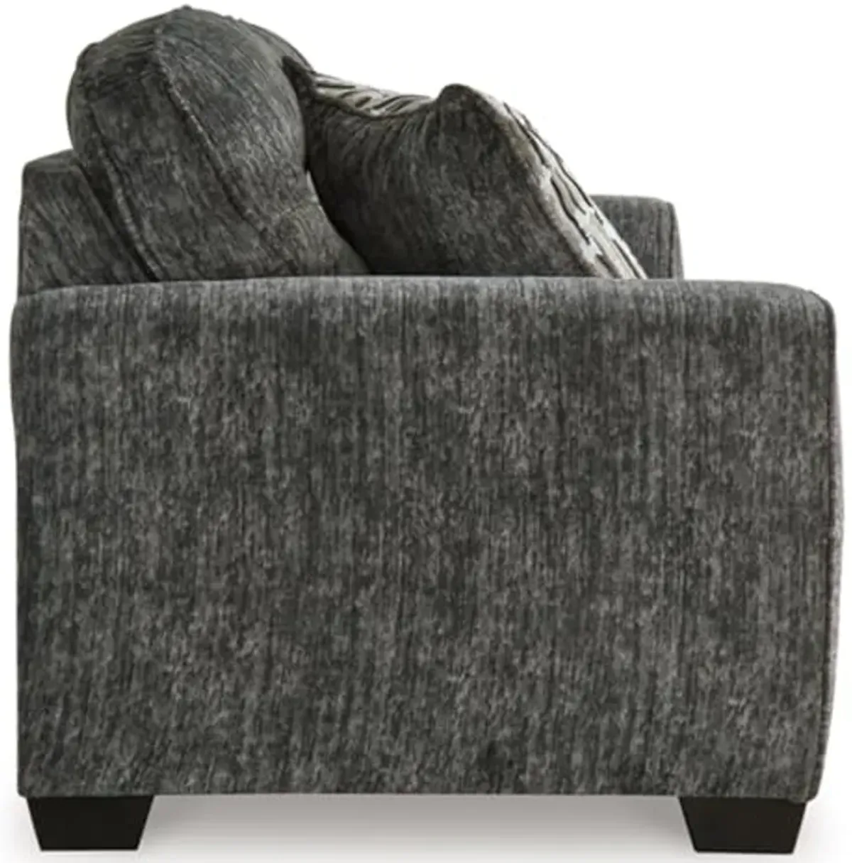 Signature Design by Ashley Lonoke Modern Sofa with 2 Accent Pillows, Gray