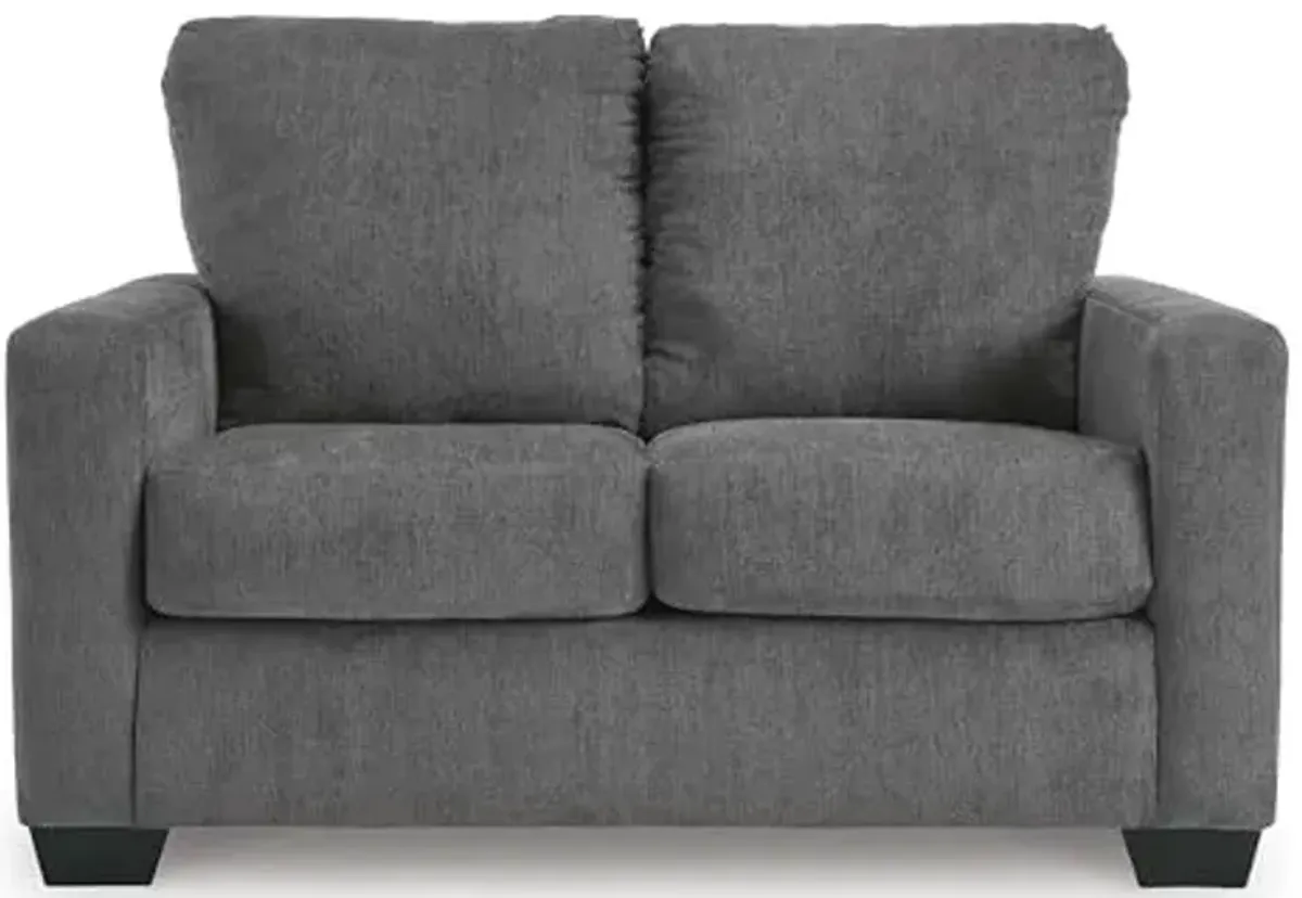 Signature Design by Ashley Rannis Casual 2-in-1 Sofa Sleeper with Folding Gel Memory Foam Mattress, Twin, Gray