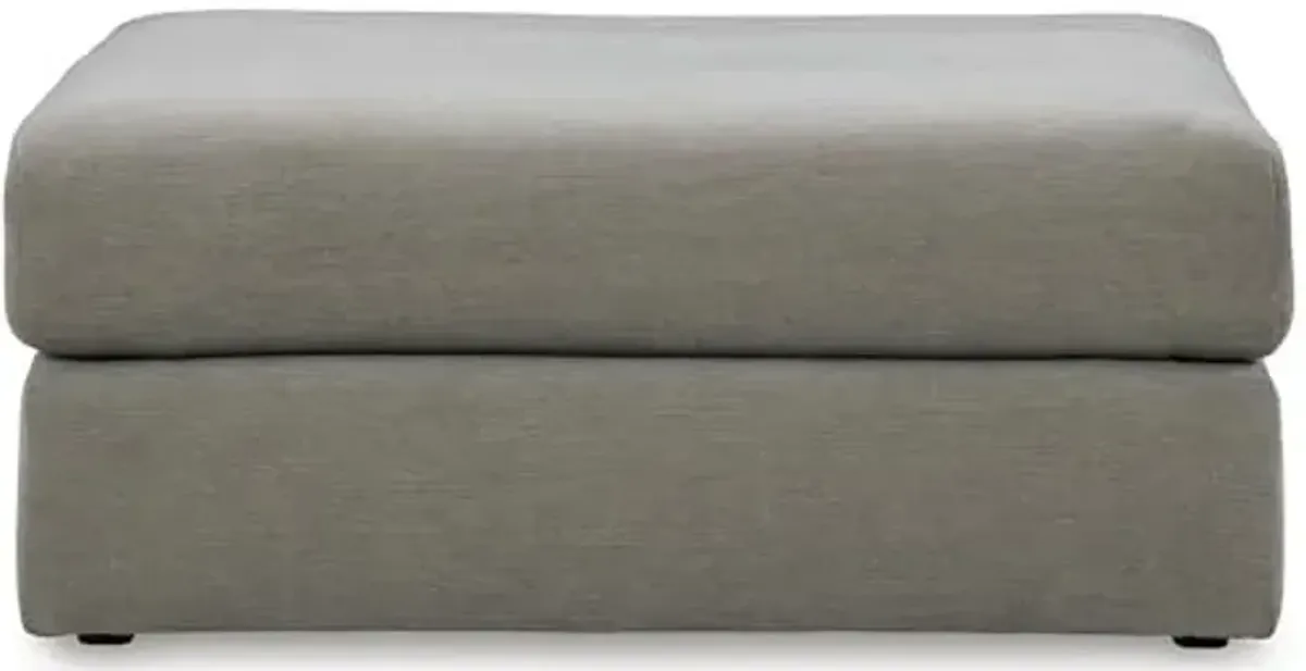 Signature Design by Ashley Avaliyah Contemporary Square Upholstered Oversized Accent Ottoman with Non-skid Legs, Light Gray