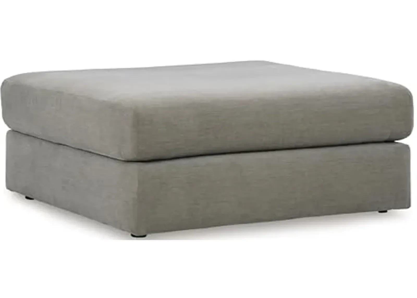 Signature Design by Ashley Avaliyah Contemporary Square Upholstered Oversized Accent Ottoman with Non-skid Legs, Light Gray