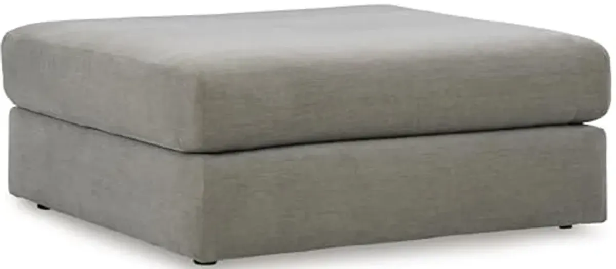 Signature Design by Ashley Avaliyah Contemporary Square Upholstered Oversized Accent Ottoman with Non-skid Legs, Light Gray