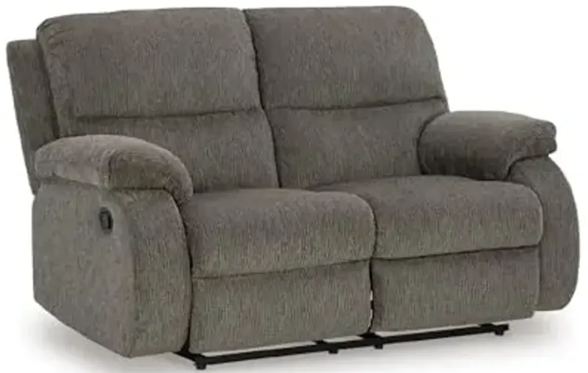 Signature Design by Ashley Scranto Contemporary Manual Reclining Loveseat, Gray