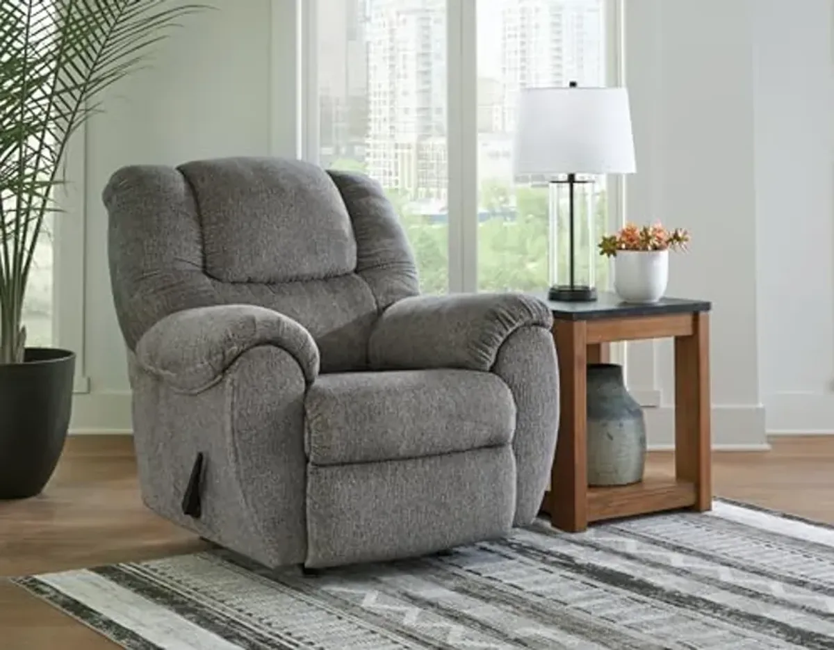 Signature Design by Ashley Bindura Casual Manual Rocker Recliner, Gray