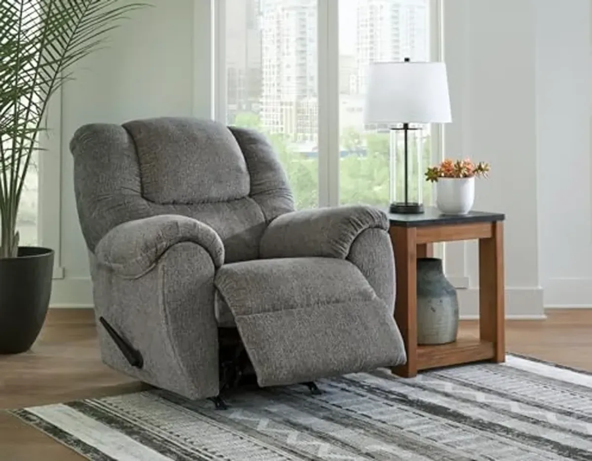 Signature Design by Ashley Bindura Casual Manual Rocker Recliner, Gray