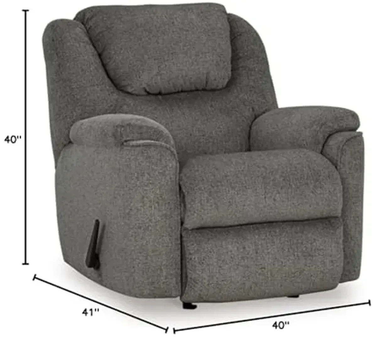 Signature Design by Ashley Bindura Casual Manual Rocker Recliner, Gray