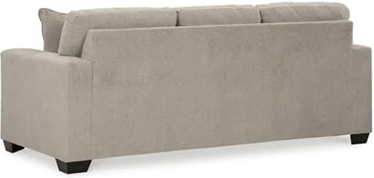 Signature Design by Ashley Deltona Contemporary 2-in-1 Sofa Sleeper with Folding Gel Memory Foam Mattress and 2 Accent Pillows, Queen, Beige