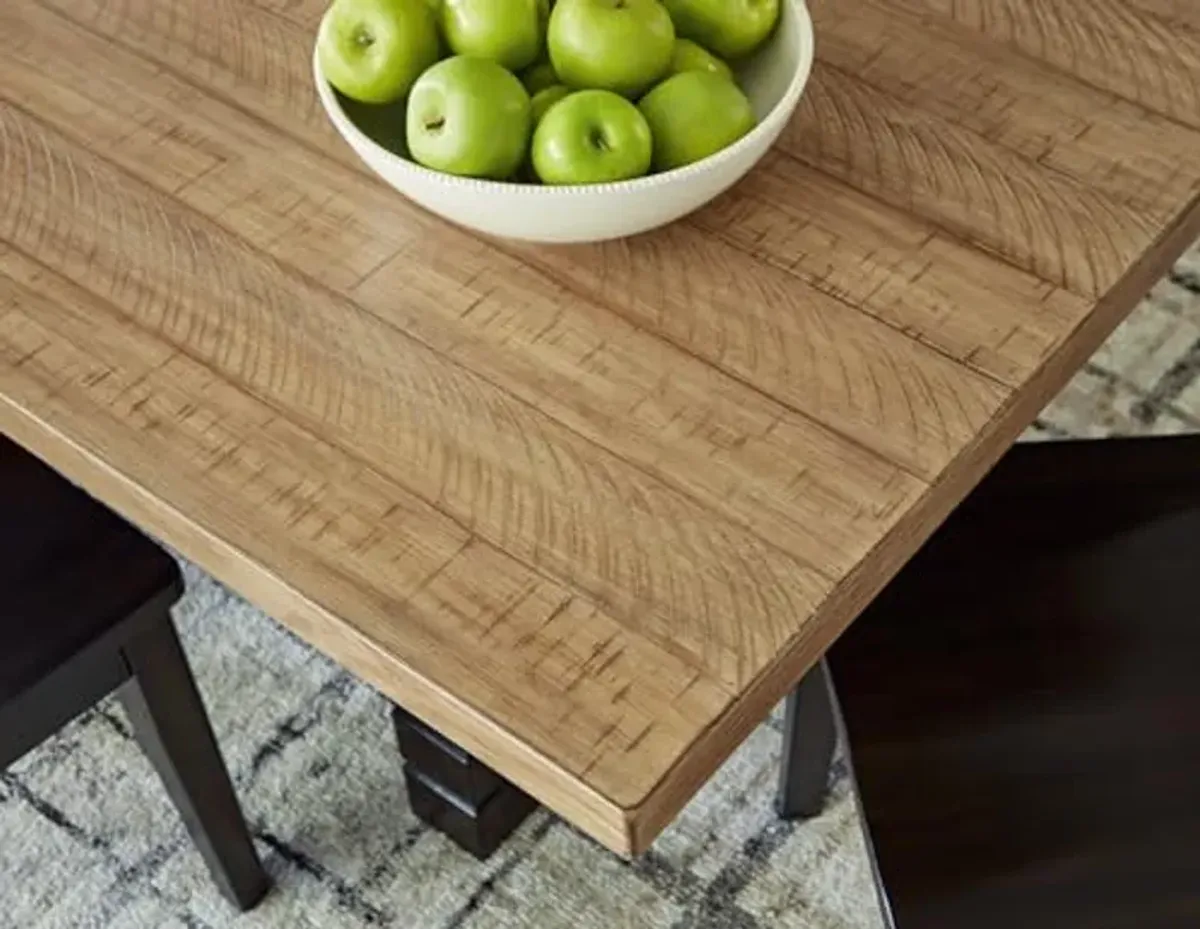 Signature Design by Ashley Charterton Casual Dining Table with Trestle Base, Light Brown & Dark Brown